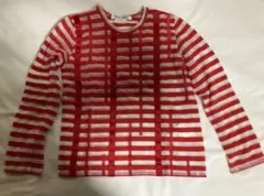 【超美品】透け感ありコムコムボーダーカットソーのサムネイル