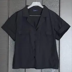 SHIPS：〈手洗い可能〉コットン ナイロン ポケット 開襟 シャツ 黒 F 