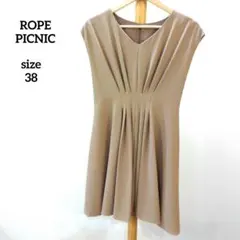 美品 ROPE PICNIC ロペピクニック プリーツ フレアワンピース 38