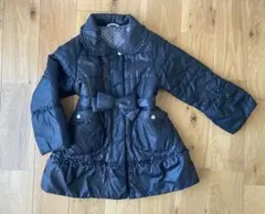 anyFAM/エニィファム 中綿コート 130 ブラック フリル リボンベルト