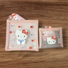 【nr..様専用】ハローキティ　メッシュ　ポーチ　4点セット