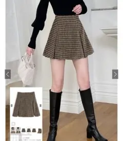 GRL/インパン裏地付きチェック柄ミニスカート/mei40