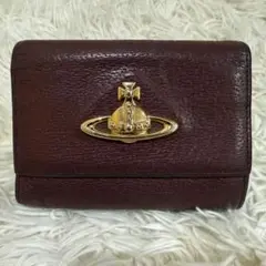 ヴィヴィアンウエストウッド 三つ折り財布 がま口タイプ ワインレッド系　ボルドー