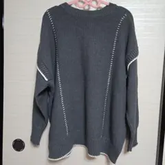 LOWRYS FARM　ステッチプルオーバー　グレー　2way　ロング丈