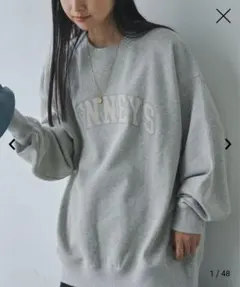 coen× PENNEYS（ぺニーズ）別注裏毛ロゴスウェット　ライトグレー