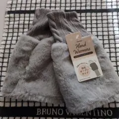 エコファーハンドウォーマー ケーブル柄GY