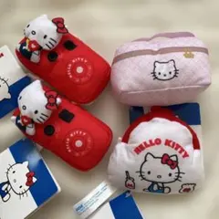 ハローキティ　なつかしモチーフマスコット　３種♡４個セット
