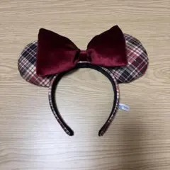 ディズニー カチューシャ ミニー 赤チェック