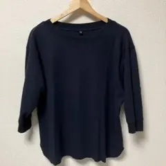 大きいサイズXL UNIQLOワッフルT 七分袖　ネイビー
