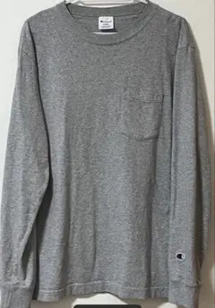 Champion チャンピオン 長袖Tシャツ グレー ポケット メンズ Lのサムネイル
