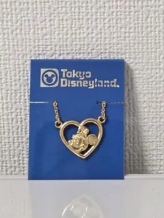 ディズニーランド　ミニーマウス　オープンハートネックレス　ゴールドカラー