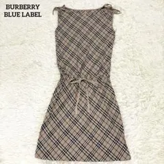 バーバリーブルーレーベル ノースリーブ ワンピース ノバチェック リボン M