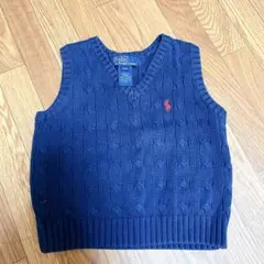 ラルフ　ベビーベスト 24M ネイビー　ニット
