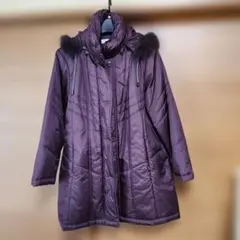 ファー付きフード パープルダウンジャケット
