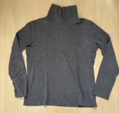 ヒートテック　フリース　タートルネック　グレー