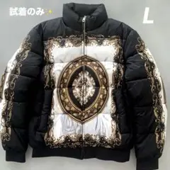 【希少】ZARA バロック パフジャケット 総柄 中綿ジャケット メンズL