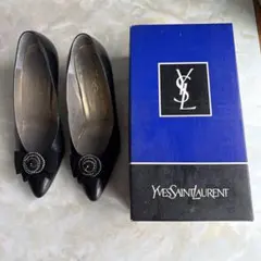 YVES SAINT LAURENT パンプス ビジュー リボン 黒のサムネイル