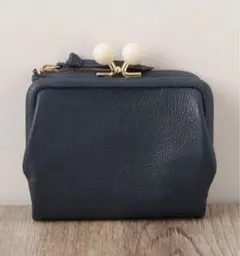 perche ペルケ がま口 二つ折り財布 ネイビーのサムネイル