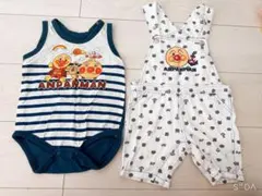 アンパンマン80㎝ロンパース、オーバーオールセット！夏服！子供服