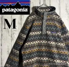 1*1様 Patagonia シンチラ スナップT総柄フリース　ブラウン　日本未