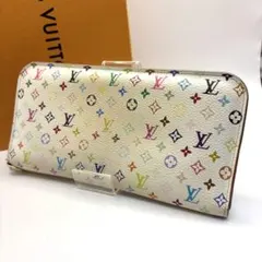 正規品 ルイヴィトン アンソリット マルチカラー 長財布 pvc ピンク 総柄