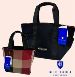 ブルーレーベル クレストブリッジ リバーシブル ミニトートバッグ BLACK