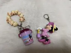 ディズニー　ミニー　キーホルダー　ポップコーンバケット　バケーションパッケージ