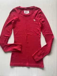 Abercrombie & Fitch 長袖Tシャツ S レッド