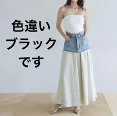 シールームリン　デニムウエストマークベルト　フリーサイズ　ウォッシュブラックのサムネイル