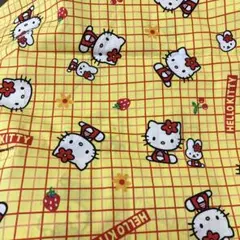 当時物 レトロ ハローキティ カオハナ キルティング生地 ギンガム