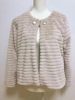 axesfemme フェイクファー ノーカラー ジャケット アウター　ベージュ