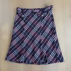 バーバリーブルーレーベルのチェック柄フレアスカート