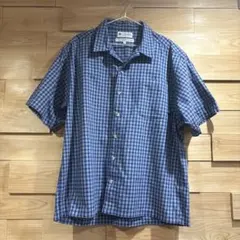 Columbia 半袖チェックシャツ ブルー Mのサムネイル