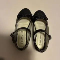 ブラック フォーマルシューズ リボン付き　17cm