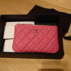 CHANEL ピンク キルティング コインケース
