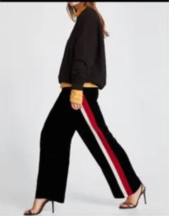 ZARA ザラ　ラインフレアパンツ　ラインパンツ