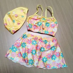 フラワープリント セパレート水着セット 100