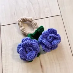 紫のバラ ヘアゴム ヘアアクセサリー