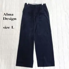 ..Alma Design ダークネイビー ワイドパンツ L