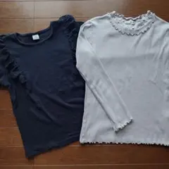 フリル付き長袖カットソー2枚セット 150