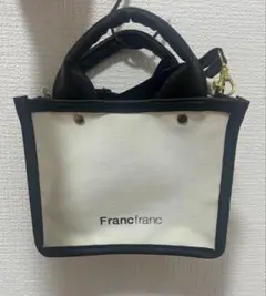 Francfranc トートバッグ ホワイト/ブラック