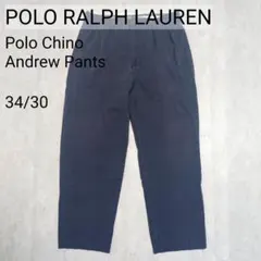 ポロラルフローレン　ポロチノ　アンドリューパンツ　ツータック　W34L30　紺
