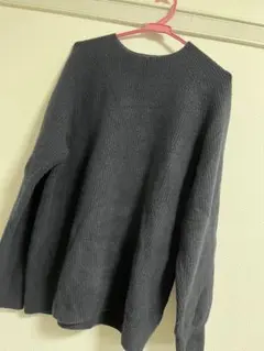 UNIQLO 3Dスフレヤーンクルーネックセーター（長袖）ネイビーLサイズ