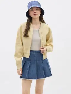 GU デニムローウエストプリーツスカート