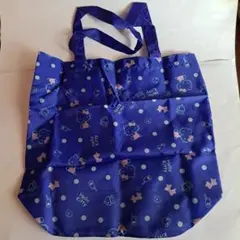 ハローキティ 折りたたみエコバッグ ブルー