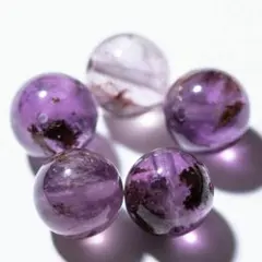 AAA ガーデンアメジストクオーツ 紫水晶 10ミリ５粒 両穴 天然石 S67