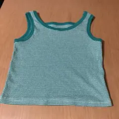緑と白のチェック タンクトップ