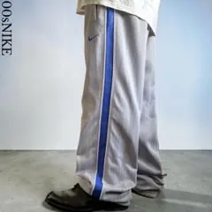 00s NIKE バギートラックパンツ ジャージ ワイドレグ ネイビー Y2K