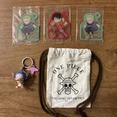 ONE PIECE キーホルダー 4点＆巾着袋セット
