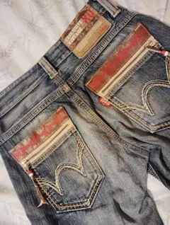 送料込み★EDWIN　エドウィン　444XVSダメージデニム日本製　size28のサムネイル